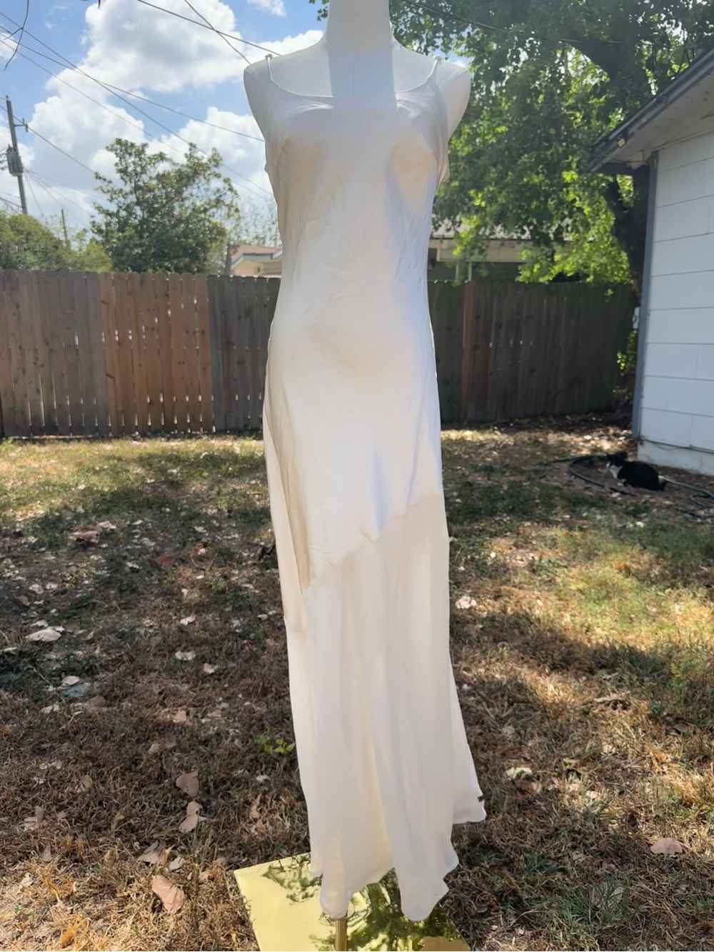 White Satin Maxi Dress